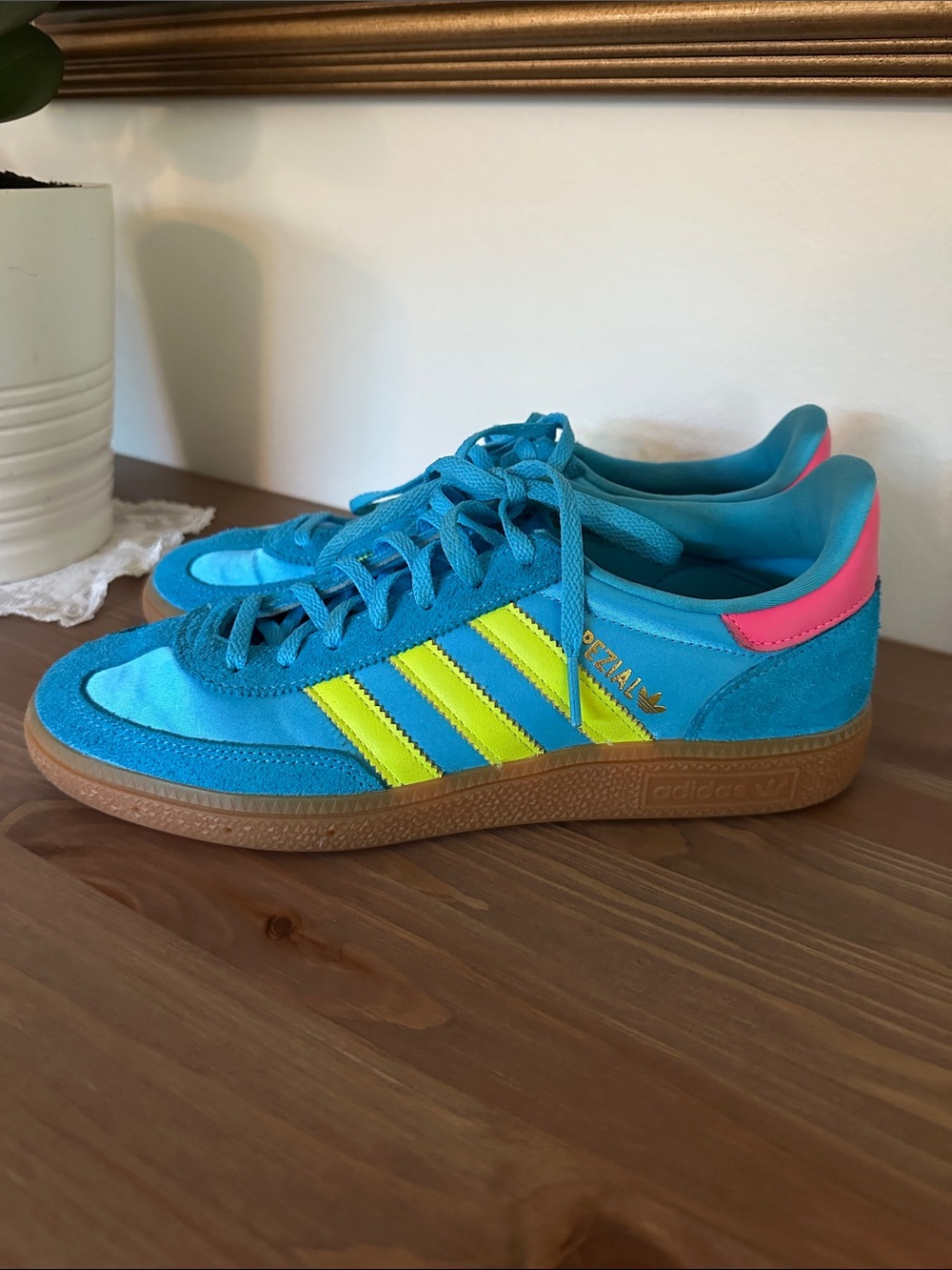 adidas Spezial Blue with Neon Yellow & Pink Accents